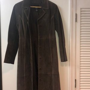 Mossimo Dark Brown Leather Trench Coat